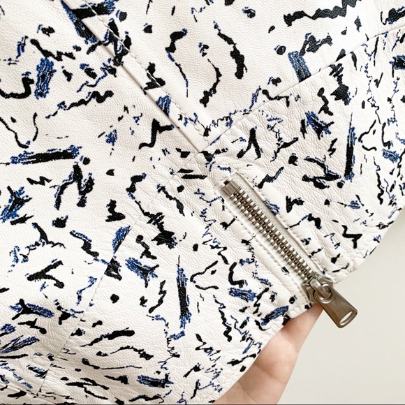 Roschterra Abstract Painted Moto Leather Jacket - Picture 12 of 15